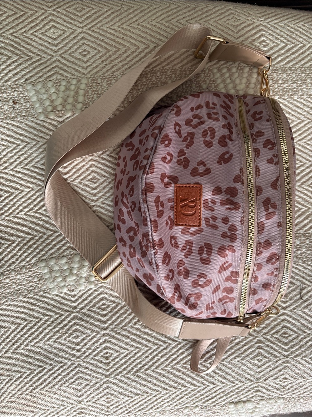 Ranch Dress’n Pink Leopard Print Crossbody Bag with Adjustable Strap